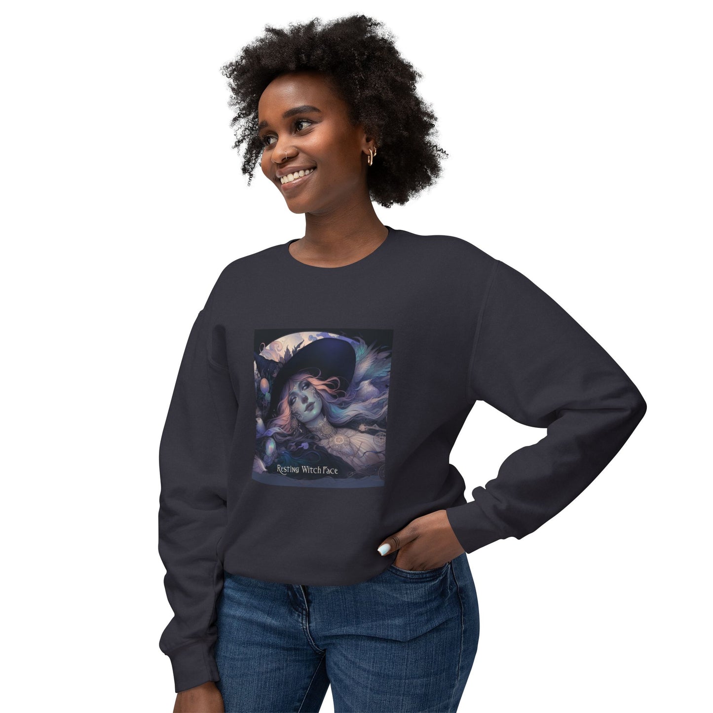Resting Witch Face Lightweight Crewneck Sweatshirt